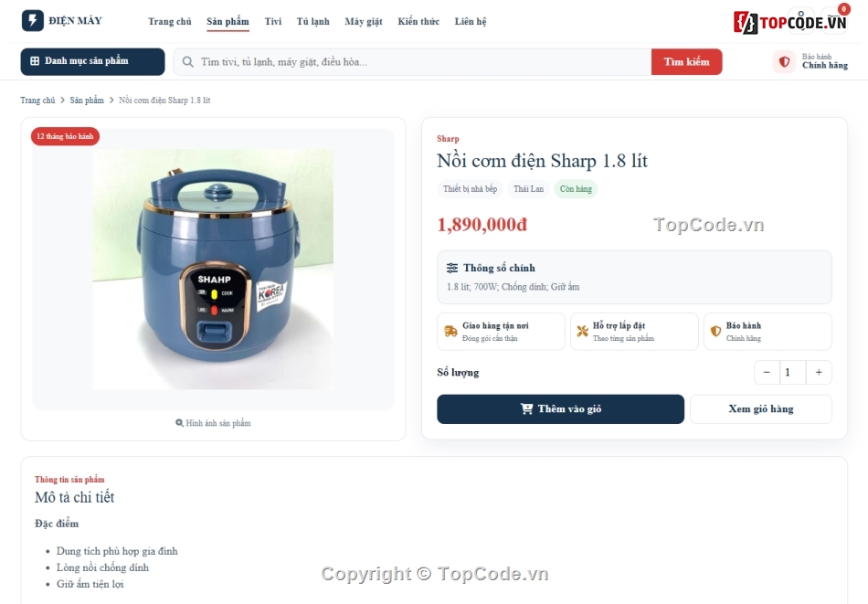 điện máy,website bán hàng,bán website